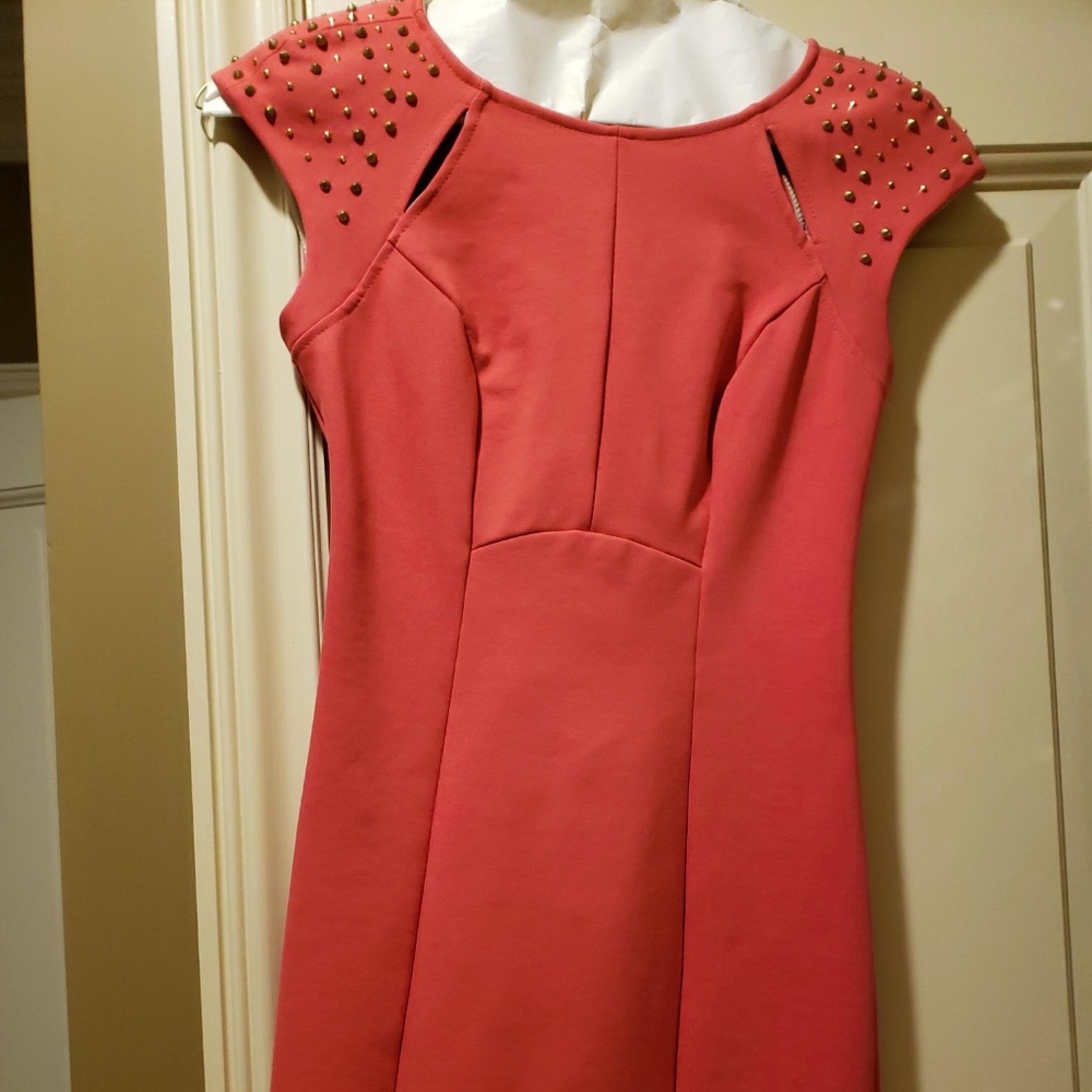 Coral cocktail dress